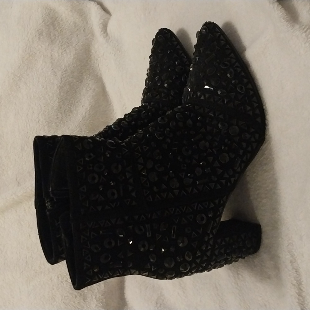 Forever Rhinestone Boots/Booties BLACK 9 - Picture 10 of 10